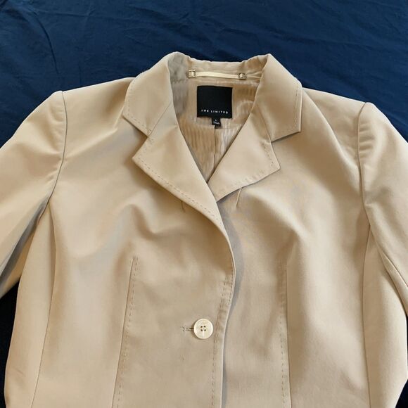 The Limited Blazer Suit Jacket 6 Tan Beige Y2K Preppy Minimal Career Work Slim - Picture 3 of 8
